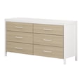 thumbnail image 2 of Commode 6 tiroirs pour Enfants, fini Blanc et Orme naturel, collection Munich de Meubles South Shore, 2 of 13