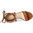thumbnail image 4 of BLISSFUL STEP Women's Open Toe Color Block Lace Up Heel Sandals, 4 of 7