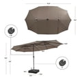thumbnail image 2 of Gymax Outdoor 15' Double-Sided Patio Umbrella 48 Solar LED Lights Crank & Base Coffee, 2 of 9