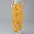 thumbnail image 4 of WENXIAOO Teen Boys Sweatpants Drawstring Jogger Sweatpants With Pockets Solid Color Yellow Sweatpants Girls Kids Spring Fall Sweatpants Size 13-14 Years, 4 of 7