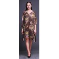 thumbnail image 2 of Bimba Fleur Femmes Court BeachKaftanBeachwear Bikini Couvre-Maillot Robe Midi-4x-5x Brun, 2 of 5