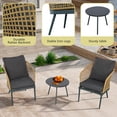 thumbnail image 3 of TOYTEXX 3-Piece Wicker Patio Set with Coffee Table & 2 Chairs – Outdoor Furniture for Porch/Backyard, 3 of 5
