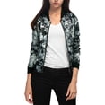 thumbnail image 3 of INSPIRE CHIC Women's Bomber Jacket Slim Fit Lightweight Zip Up Jacket Gray XS, 3 of 7