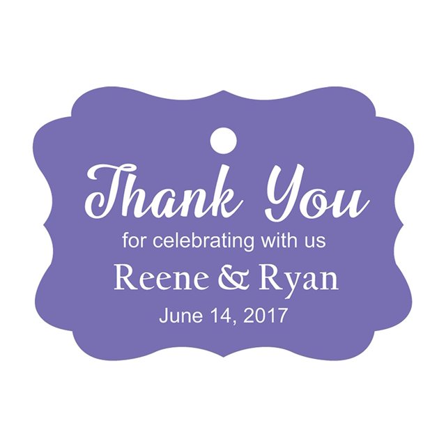 100 PCS Custom Wedding Favor Hang Tags Thank you for celebrating Personalized Paper Tags