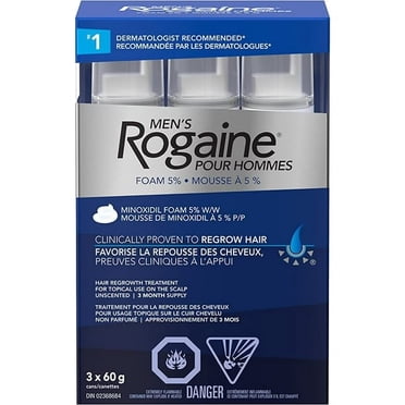 Rogaine Mens Regrowth Foam 5% Unscented 3 Month Supply