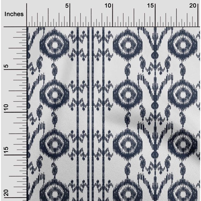 oneOone Viscose Jersey Fabric Paisley|Stripe & Circle Ikat Decor Fabric Printed BTY 60 Inch Wide