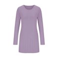 thumbnail image 4 of SROBPTY Longues Chandails à Manches pour Femmes, Mode pour Femmes à Manches Longues à Col Rond, Taille Nouée, Long Violet, TG, 4 of 4