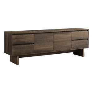 Pemberly Row Engineered Wood Dark Brown 72" Media Entertainment Center TV Stand
