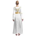 thumbnail image 2 of YUUMIN Robe Maxi Ample Longueur Cheville pour Femmes, Tunique Superposée de Danse de Louange, Robe de Culte Liturgique Blanche 4TG, 2 of 7
