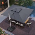 thumbnail image 1 of PURPLE LEAF 10 x 13FT Deluxe Rectangular Patio Umbrella, Large Offset Cantilever Umbrella with 360° Rotation, Gray, 1 of 13