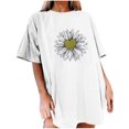 thumbnail image 1 of Hauts d'Été pour les Femmes 2023 Femmes Peu Marguerite Impression Col Rond Manches Courtes T-shirt Top Chemisier Pull, 1 of 5