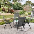 thumbnail image 3 of Costway Lot de 4 Chaises de Salle à Manger Pliantes Inclinables pour Patio, Réglables, Noires, 3 of 10