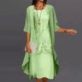thumbnail image 1 of EGNMCR Robes de Fête pour Femmes Mode Femmes Décontractée Robe Sans Manches à Col en V Unie Manteau à Manches Longues Ensemble Deux Pièces, 1 of 6