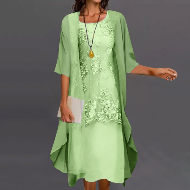 EGNMCR Robes de Fête pour Femmes Mode Femmes Décontractée Robe Sans Manches à Col en V Unie Manteau à Manches Longues Ensemble Deux Pièces