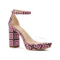 thumbnail image 1 of BLISSFUL STEP Women's Shoes Colorful Platform Chunky Heels Ankle Strap Clear Open Toe Sandals Hot Pink 7.5, 1 of 8