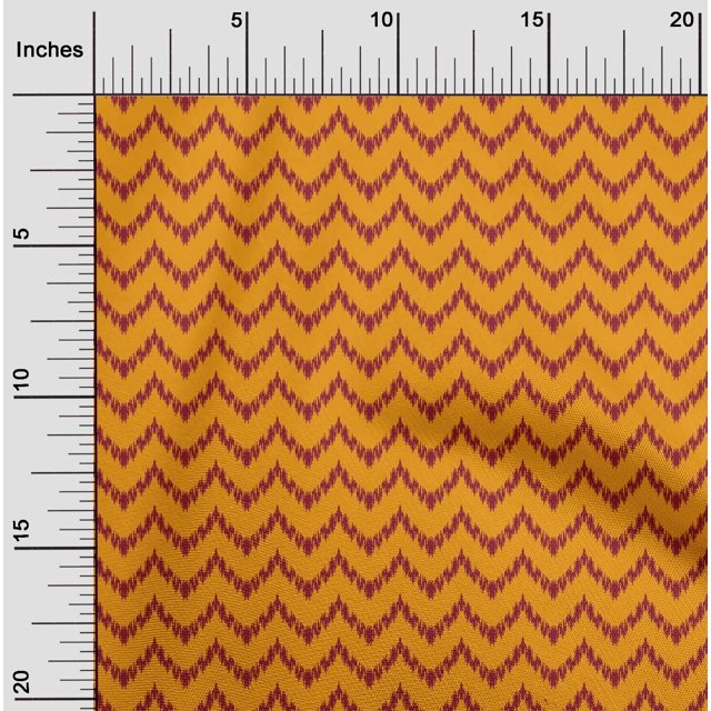 oneOone Cotton Poplin Fabric Chevron Ikat Fabric Prints By Yard 42 Inch Wide