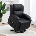 thumbnail image 2 of HOMCOM Lift Chair, PU Leather Recliner Chair with Side Pockets, Black, 2 of 10