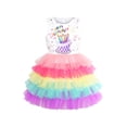 thumbnail image 1 of Girls Dress Birthday Princess Rainbow Cake Balloon 10 Years, 1 of 6