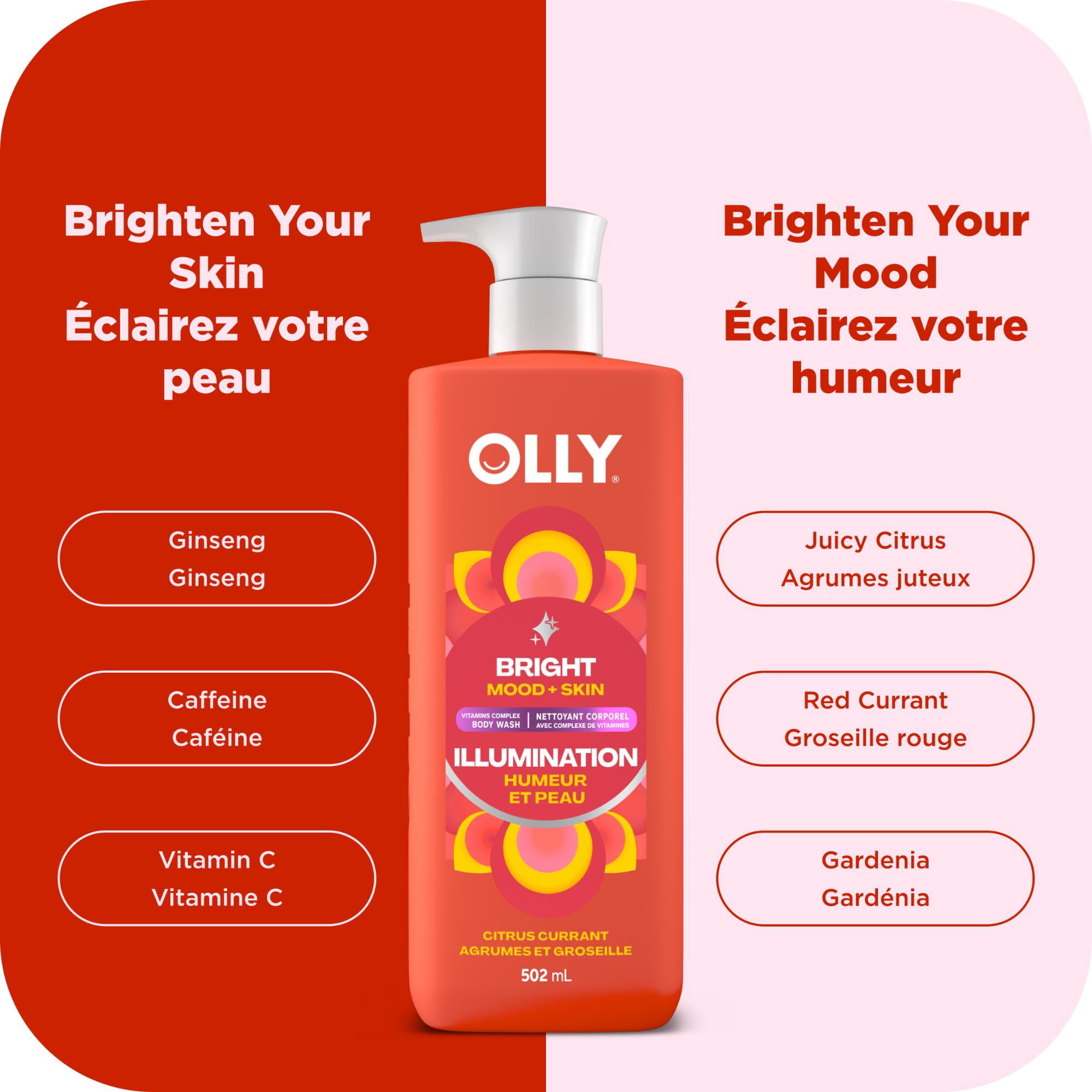 OLLY Nettoyant Corporel avec Complexe de Vitamines Agrumes et Groseille Illumination Humeur et Peau, 502 ml