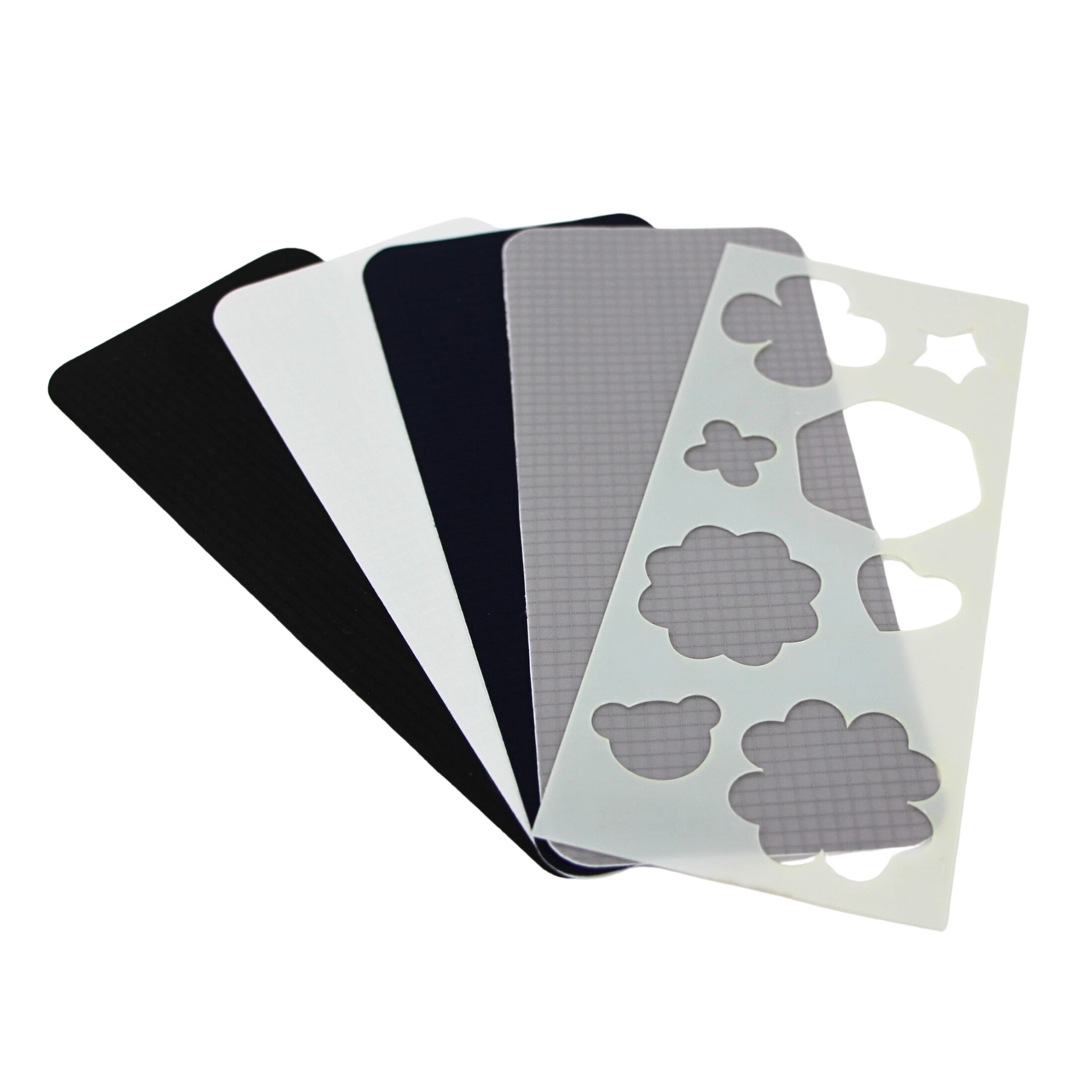 UNIQUE CREATIV Peel & Stick Waterproof Nylon Patches (with Stencil) - 17.8 × 7.6 cm (7.0 × 3 in), 4 pcs, 4pcs