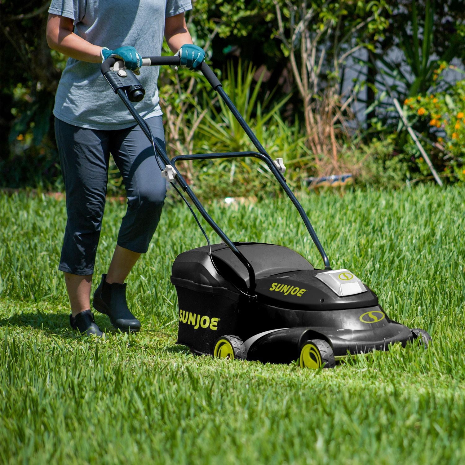ondeuse à gazon sans fil Sun Joe MJ401C, 14 pouces, 28 V