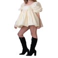 thumbnail image 2 of Women Puff Sleeve Babydoll Dress Square Neck High Waist Ruffles Princess Dress Flowy Prom Party Mini Dress, 2 of 6