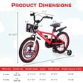 thumbnail image 3 of Costway Vélo 18 Pouces pour Enfant de 4 à 8 Ans avec Guidon et Selle Réglables en Hauteur, Frein à Main, Rouge, 3 of 10