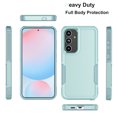 thumbnail image 2 of Samsung Galaxy S24 FE Case with Tempered Glass Screen Protector, Njjex Heavy Duty Rugged Shockproof Full Body Protective 2-IN-1 Phone Case Cover for Galaxy S24 FE, Green, 2 of 6