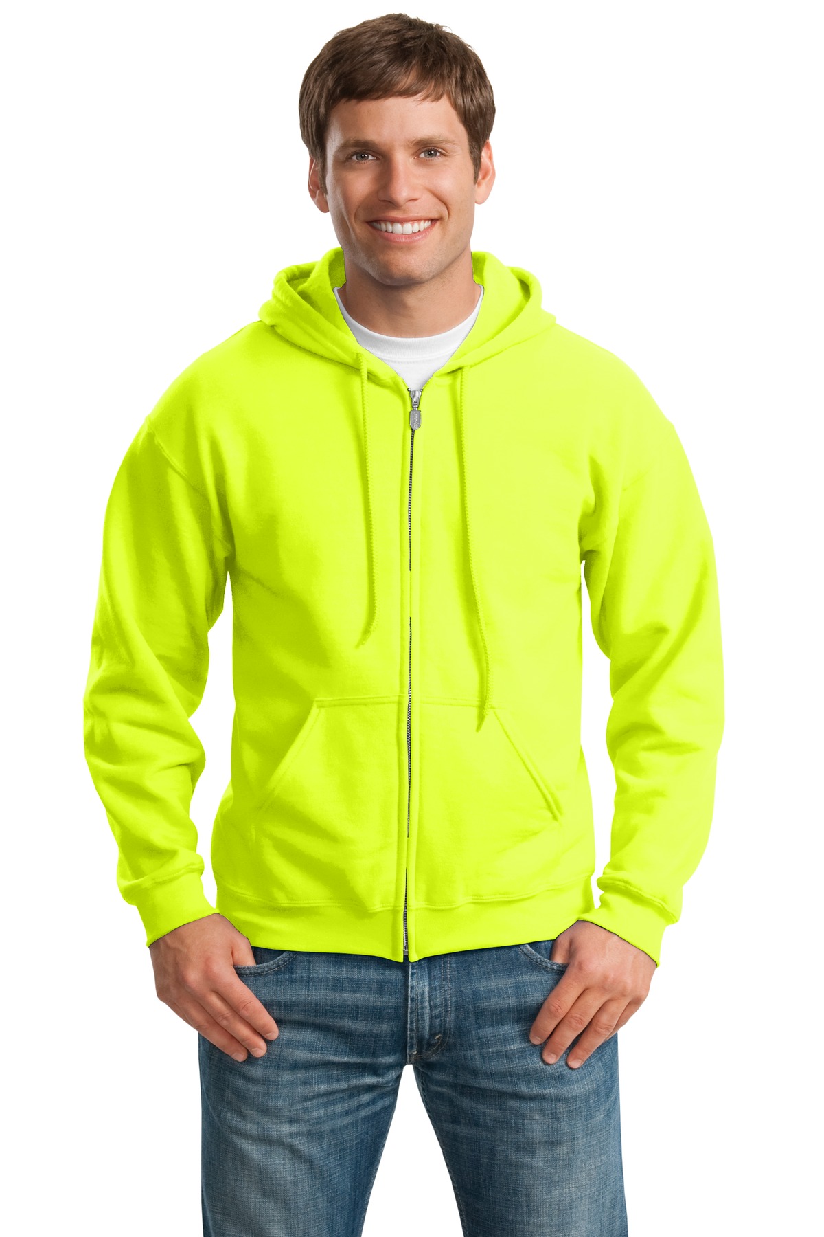 Gildan Men's Long Sleeve Full-Zip Hooded Sweatshirt. 18600