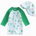 thumbnail image 1 of Gubotare Swimsuit Boys Rashguard Long Sleeve Zip Rashguards Baby Toddler Rash Guard Sets Boy's Swimsuit One Piece Zipper Bathing Suit 2t 3t (Green,2-3 Years), 1 of 7