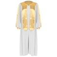 thumbnail image 3 of RUNQHUI Unisex Adult Choir Robe for Church Baptism V-neck Long Sleeve Christian Priest Robe Graduation Gown Costumes White S, 3 of 7