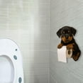 thumbnail image 1 of Wall Mounted Dog Theme Paper Towel Holder Adorable Animal Resin Tissue Dispenser For Bathroom Kitchen Home, 1 of 4