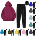 thumbnail image 1 of Yuyuzo 2 Pcs Pantalons de Survêtement pour Femmes Taille Haute Joggers à Cordon Bas Resserré Pantalons de Course Actifs avec Poches, 1 of 7