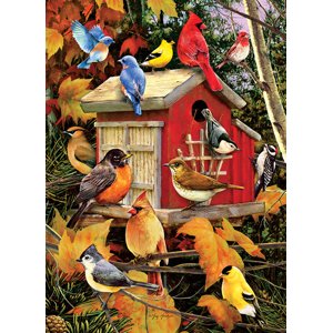 Cobble Hill 500 Puzzle de pièce - Maison des oiseaux d'automne - Modèle d'affiche inclus