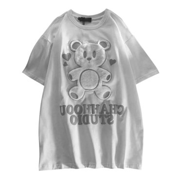 Baohd T-shirt Femme Dessin Animé Manches Courtes Col Rond Décontracté en Coton, Blanc, m Blanc L