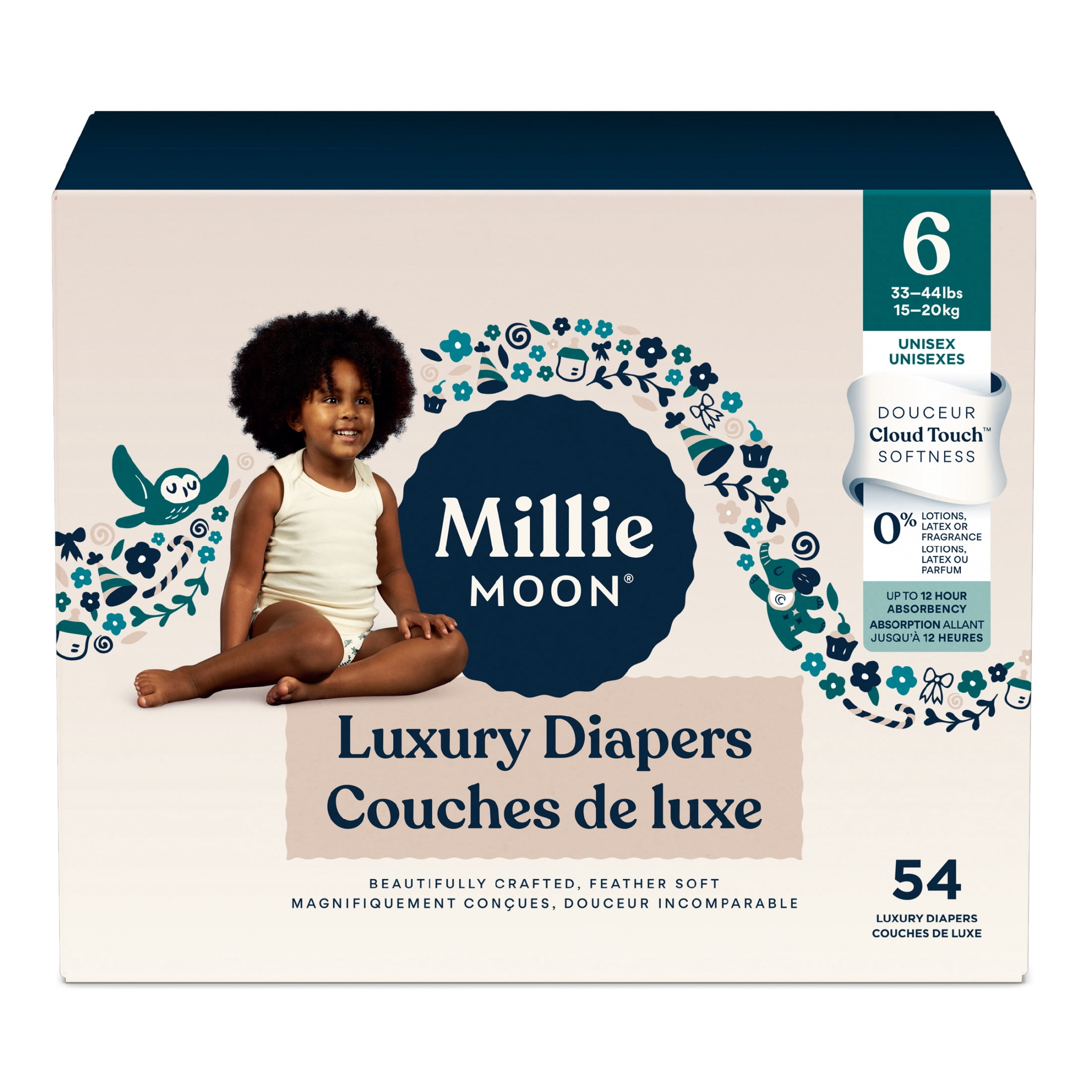 Couches de Luxe de Millie Moon, Taille 6, 54 unités