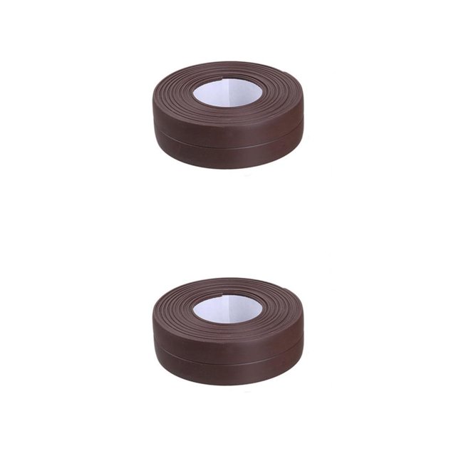 bedienty Sealing Strips Waterproof PVC Mildew-Proof Wall Sticker Strong Smooth Self Adhesive Tape Shower Countertop Restaurant 3.2m*2.2cm Brown 2Set