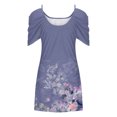 thumbnail image 4 of Robes d'Été Grande Taille pour Femmes 2024 à Imprimé, Manches Courtes, Épaules Dénudées, Col Rond, Économisez jusqu'à 65 % de Rabais!, 4 of 5