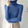 thumbnail image 2 of Yuyuzo Sweaters for Women Long Sleeve Turtlenecks Ribbed Knit Comfy Slim Fitted Basic Pullover Tops, 2 of 5
