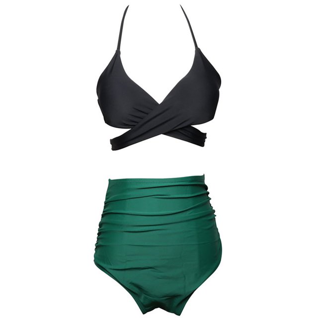 Women‘s Bikini Swimsuit Front Cross Lace Up Two Piece Bathing Suit