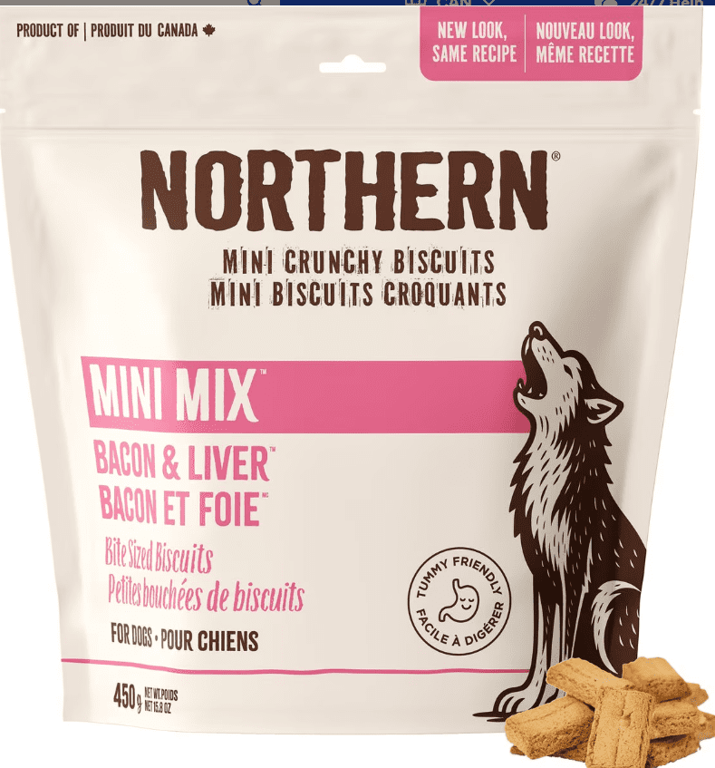 Northern Biscuit MiniMix Canadian Bacon & Liver Crunch Crunchy Dog Treats, 450-g bag