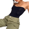 thumbnail image 3 of Women Camisole  One-sling Solid Color Slim Fit Summer Ladies Tops for Party Club, 3 of 5