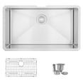 thumbnail image 1 of Stylish Undermount 30" Stainless Steel 16G Single Bowl Kitchen Sink with Grid & Strainer S-311XG, 1 of 11