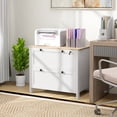 thumbnail image 2 of HOMCOM 2 Drawer Filing Cabinet with Lock, Keys and Hanging Bar, White, 2 of 10