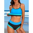 thumbnail image 4 of Scoop Neck Bikini Sets for Womens Adjustable Straps Bathing Suit High Waisted Two Piece Swimsuit, 4 of 7