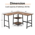 thumbnail image 2 of Gymax Bureau d'Ordinateur d'Angle en L Table d'Étude avec Étagères de Rangement Noir, 2 of 10