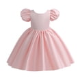 thumbnail image 1 of MIASHUI Robes de Demoiselle d'Honneur à Manches à Volants Robe de Princesse pour Petites/grandes Filles Robe de Bal de Fête de Mariage, Rose, 9-10 Ans, 1 of 9