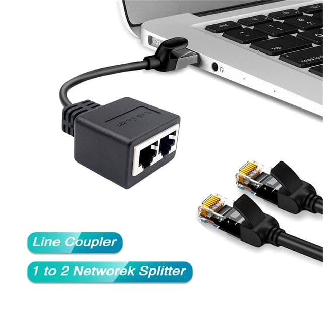 Adaptateur Répartiteur Ethernet RJ45, Connecteur de Port 1 Mâle vers 2 Femelles, Signal Réseau Stable pour Configuration Internet à la Maison et au Bureau