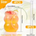 thumbnail image 4 of PEACNNG 4 Pcs 18 oz Wavy Drinking Water Glasses Drinking Glasses with Glass Straws Wavy Shape Bubble Glass Cups Enduring Wavy Shape Vintage Ribbed Glassware Multipurpose Drinking Glasses, 4 of 8