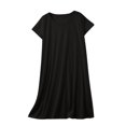 thumbnail image 1 of Yuyuzo Chemises de Nuit pour Femmes à Manches Courtes, Robes de Détente et de Sommeil, Amples, Basiques, Unies, Col Ras du Cou, T-Shirts Confortables, Nuisette, 1 of 6